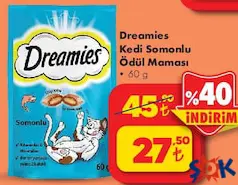 DREAMİES KEDİ SOMONLU ÖDÜL MAMASI 60 G DREAMİES KEDİ SOMONLU ÖDÜL MAMASI 60 G